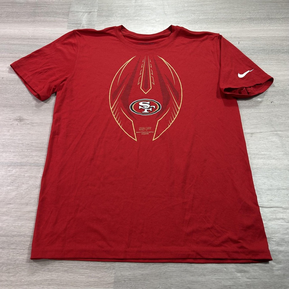 Nike San Francisco 49ers Shirt Mens Medium Red NFL Football Dri Fit Tee